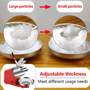 ⁦Electric Dual Blades Ice Crusher Shaver Snow Cone Maker Machine Silver 64kg/hr for Home and Commerical Use⁩ - الصورة ⁦10⁩