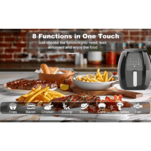 ⁦Sokany healthy air fryer lcd screen overheating protection 1800w - 220v supply voltage and 50hz,Black,8.0l,Sk-8014⁩ - الصورة ⁦2⁩