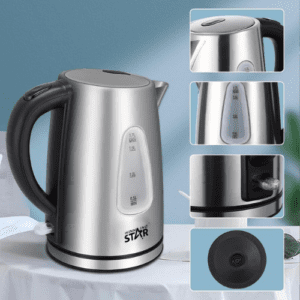 ⁦WINNING STAR Electric Tea Kettle 1.7L with Detachable washable filter, overheat protection, Double Crystalian Control, Automatic Shut off Switch Anti-Dry Burning Protection Copper Cord⁩ - الصورة ⁦2⁩