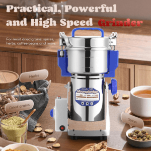 ⁦800g/1.76lb Electric Grain Grinder 50-300 Mesh Herb Spice Mill, Stainless Steel & 2500W 36000rpm Commercial Motor, with Protection of Overload & Open-Cover-Stop (800g Swing Type)⁩ - الصورة ⁦2⁩