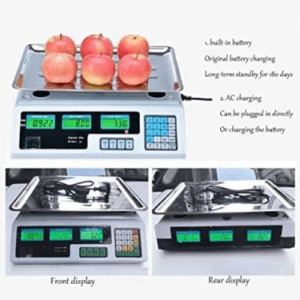 Digital Electronic Scale Stainless Steel LCD Double Sided Display Price Computing Weighing Commercial Shop Platform Scale For Fruits Veggie Scale (Color : 40KG) - Image 2