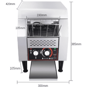 ⁦Commercial Conveyor Toaster 150 Slices/hour, Hotel Restaurant Cafe Rotary Toasting Machine, Electric Stainless Steel Restaurant Oven for Making Muffins/toast/pastries/waffles/bagel/burgers 150-Small⁩ - الصورة ⁦2⁩