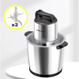 ⁦Sokany SK-666666 Electric Food Chopper & Grinder, 2000W, 10L Capacity, 2-Speed, Stainless Steel, Safety Function for Meat, Vegetables, Fruits, and More⁩ - الصورة ⁦2⁩