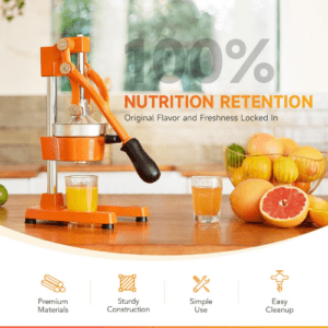 ⁦Commercial Grade Citrus Juicer Professional Hand Press Manual Fruit Juicer Orange Juice Squeezer for Lemon Lime Pomegranate (Multicolor Cast Iron/Stainless Steel)⁩ - الصورة ⁦2⁩