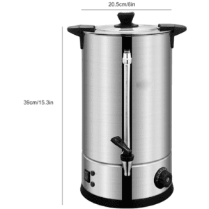 ⁦Stainless Steel Electric Hot Water Boiler Catering Urn, Large Capacity Insulated Container, External Water Gauge, Overheating Protection (10Liter)⁩ - الصورة ⁦2⁩