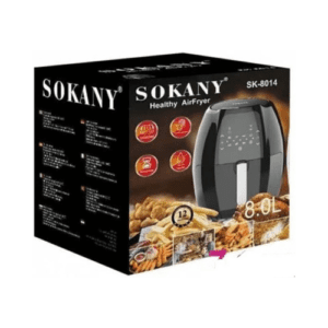 ⁦Sokany Sk-8014 Oil-Free Healthy Air Frying Pan with Digital Touch Screen - 8L⁩ - الصورة ⁦3⁩