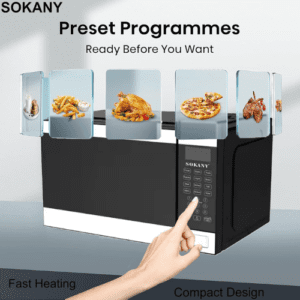 ⁦SOKANY Multifunctional Electric Microwave Oven Heater, 1320W, Compact Design, Fast Heating - Black⁩ - الصورة ⁦3⁩