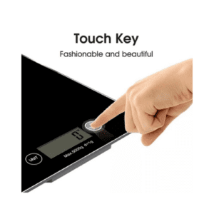 ⁦Digital Kitchen Scale | Tempered Glass | 5kg Capacity | 1g Precision | Tare Function | Automatic Power Off | Model KE-A | Black⁩ - الصورة ⁦3⁩