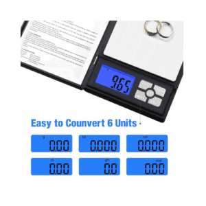 ⁦Digital Kitchen Scale | 2KG/0.1g Precision | LCD Display | 6 Weighing Modes, Tare function | Multifunction for Baking, Coffee, Jewelry | Stainless Steel Pan | Model DBJB | Silver/Black.⁩ - الصورة ⁦3⁩