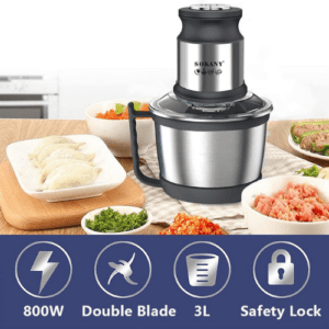 ⁦SOKANY 800W Meat Grinder Electric, electric meat grinder 3L Stainless Steel Meat Blender Food Chopper for Meat, Vegetables, Fruits and Nuts with 4 Sharp Blades. (SK-7027, 800W, 3L)⁩ - الصورة ⁦3⁩