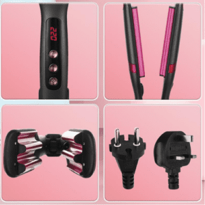 WINNING STAR Curling Iron 35mm with Double Barrel Hair Crimper | 75W with 5 Temperature Settings & Rapid Heat-up Time | PTC Ceramic Coated Plates | Digital Display | Auto Power-Off - Image 3