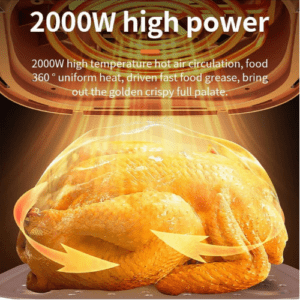 ⁦Sokany Electric Air Fryer, 8L Capacity, 2000W, Touch Screen, Non-Stick Coating, Hot Air Circulation, Knob Control Temperature 80-200 Degree Celsius For Frying, Grilling, Broiling, Roasting⁩ - الصورة ⁦3⁩