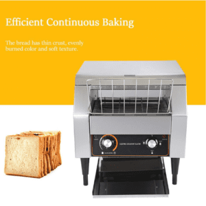 ⁦Commercial Conveyor Toaster 150 Slices/hour, Hotel Restaurant Cafe Rotary Toasting Machine, Electric Stainless Steel Restaurant Oven for Making Muffins/toast/pastries/waffles/bagel/burgers 150-Small⁩ - الصورة ⁦3⁩