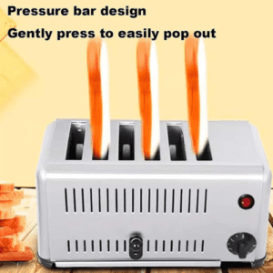 ⁦4 Slice Bread Toaster, Commercial 4 Slice Toaster Machine with 1-5 Min Timer and Removable Crumb Tray, 5 Browning Levels and 1800W Roasting Quickly, 2 Cm Slot, for Bread, West Toast, Muffins⁩ - الصورة ⁦3⁩