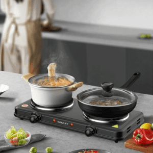 ⁦SOKANY Electric Stove&Heater Electrics Hot Plate Two Burners 2000W SK-5107 Black⁩ - الصورة ⁦3⁩