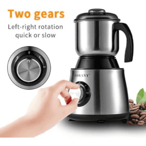 ⁦SOKANY 500W Adjustable Coffee Grinder Electric, Spice Grinder, Blade Coffee Grinder with 1 Removable Stainless Steel Bowl, 300g Coffee Bean Capacity, Stainless Steel⁩ - الصورة ⁦4⁩