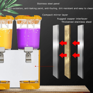 ⁦Automatic Beverage Machine, Dual-Cylinder Hot Cold Juice Machine, Mixing Milk Tea Machine, Self-Service Cold Ice Tea Juice Machine, Stainless Steel with Thermostat,2,Hot and cold⁩ - الصورة ⁦4⁩