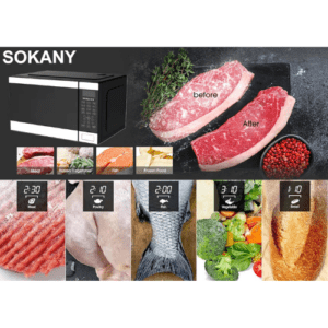 ⁦SOKANY Multifunctional Electric Microwave Oven Heater, 1320W, Compact Design, Fast Heating - Black⁩ - الصورة ⁦4⁩