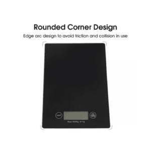⁦Digital Kitchen Scale | Tempered Glass | 5kg Capacity | 1g Precision | Tare Function | Automatic Power Off | Model KE-A | Black⁩ - الصورة ⁦4⁩
