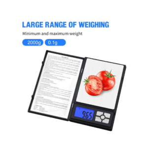 ⁦Digital Kitchen Scale | 2KG/0.1g Precision | LCD Display | 6 Weighing Modes, Tare function | Multifunction for Baking, Coffee, Jewelry | Stainless Steel Pan | Model DBJB | Silver/Black.⁩ - الصورة ⁦4⁩