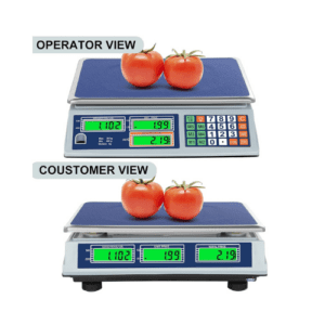 ⁦Digital Commercial Price Scale 66lb/30kg with Dual LCD Display Stainless Steel Platform Rechargeable Battery Electronic Price Computing Scale for Food Meat Fruit Produce⁩ - الصورة ⁦4⁩