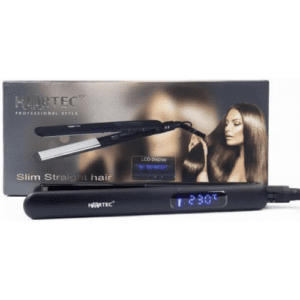 ⁦HARTEC TURKEY HS-958A1, PROFESSIONAL HAIR STRAIGHTNER, SLIM TITANIUM SHINE WITH DIGITAL TEMPRATURE CONTROL, SLEEK PLATES FOR EXTRA FINISH AND SHINE Hair Straightener (Black)⁩ - الصورة ⁦4⁩