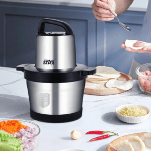 Winning Star ST-5560 1000W Multifunctional Electric Food Processor | 6L Capacity | Meat Grinder | 304 Stainless Steel Bowl | Copper Motor with 4 Leaf Blade | BS Plug | Black/Silver. - Image 5