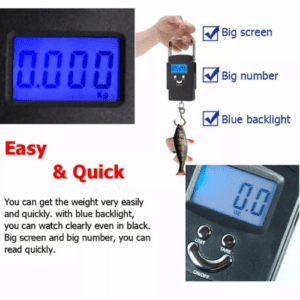 ⁦Portable Travel Digital Luggage Scale | Max Load 50KG | LCD Display | High Precision Sensors | Metal Handle | Model EC-H05 | Black.⁩ - الصورة ⁦5⁩