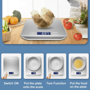 ⁦B05 | Digital Kitchen Scale | ABS Housing | 5kg Capacity | Accurate Measurement (g/oz/lb) | Tare Function | Battery Powered (1.5V AAA x2)⁩ - الصورة ⁦5⁩