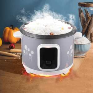 ⁦Winning Star ST-9309 2.8L Straight Rice Cooker | 1000W, Non-Stick Coating | SS Steamer| Aluminum Inner Pot | Circulation Heating | 220-240V | BS Plug | Gray with printing⁩ - الصورة ⁦5⁩