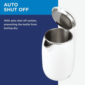⁦Winning Star 1.8L Electric Kettle | 1800W | Stainless Steel 304 | Detachable Washable Filter | Overheat Protection | Automatic Shut-off | Anti-Dry Burning Protection | EU Quality | White⁩ - الصورة ⁦5⁩