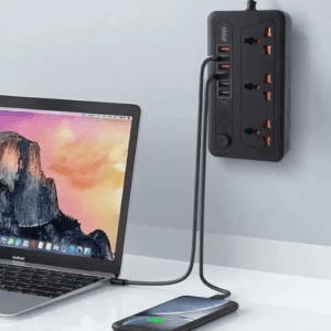 Winning Star ST-4010 Power Strip | 3 Sockets with Safety Door | Overload Protection | 6 USB Ports (5V/2.4A) | 2m Pure Copper Wire | PP Flame Retardant Shell | AC220-250V | 10A/2500W | Black. - Image 5