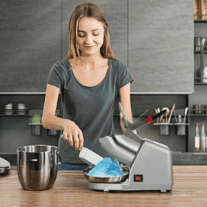 ⁦Electric Dual Blades Ice Crusher Shaver Snow Cone Maker Machine Silver 64kg/hr for Home and Commerical Use⁩ - الصورة ⁦5⁩