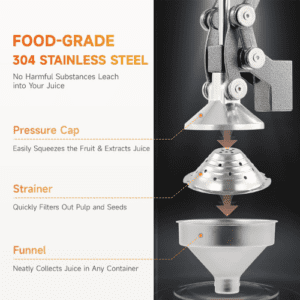 ⁦Commercial Grade Citrus Juicer Professional Hand Press Manual Fruit Juicer Orange Juice Squeezer for Lemon Lime Pomegranate (multicolor, Cast Iron/Stainless Steel)⁩ - الصورة ⁦5⁩