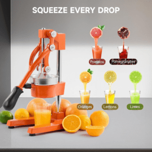 ⁦Commercial Grade Citrus Juicer Professional Hand Press Manual Fruit Juicer Orange Juice Squeezer for Lemon Lime Pomegranate (Multicolor Cast Iron/Stainless Steel)⁩ - الصورة ⁦5⁩