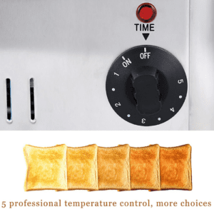 ⁦4 Slice Bread Toaster, Commercial 4 Slice Toaster Machine with 1-5 Min Timer and Removable Crumb Tray, 5 Browning Levels and 1800W Roasting Quickly, 2 Cm Slot, for Bread, West Toast, Muffins⁩ - الصورة ⁦5⁩