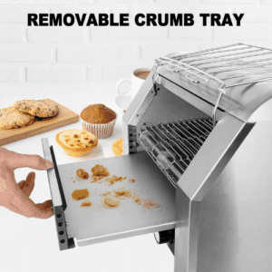 ⁦Electric Toaster Machine, 2200W Commercial Conveyor Toaster with Indicator Light, 3 Toasting Modes And 7 Levels Baking Range Adjustable, Two-way Output and Removable Bread Tray, for Restaurants⁩ - الصورة ⁦5⁩