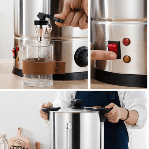 ⁦Stainless Steel Electric Hot Water Boiler Catering Urn, Large Capacity Insulated Container, External Water Gauge, Overheating Protection (10Liter)⁩ - الصورة ⁦5⁩