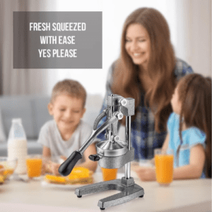 ⁦Cast Iron  Juicer | Extra-Large Commercial Grade Manual Hand Press | Heavy Duty Countertop Squeezer for Fresh Orange Juice (Bonus Stainless Steel Cup) (Gray)⁩ - الصورة ⁦5⁩