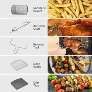 ⁦Sokany Digital Air Fryer Without Oil, 1800Watt, 12.0 Liters, Black/silver - SK-ZG-8029⁩ - الصورة ⁦5⁩