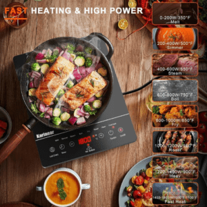 Winning Star Portable Induction Cooktop Burner, Induction Hot Plate with LCD Sensor Touch 2200 Watts, Efficient Electric Burner with Adjustable Temperature Control - Image 6