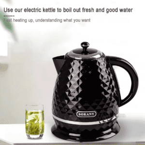 ⁦SOKANY SK-1032 2200W Electric Kettle Hot Water Kettle, 1.7L Hot Water Boiler, Removable Filter, Auto Shut Off, Water Level Display, Cordless Pouring, Black⁩ - الصورة ⁦6⁩