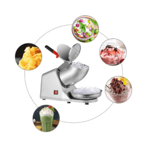 ⁦Electric Dual Blades Ice Crusher Shaver Snow Cone Maker Machine Silver 64kg/hr for Home and Commerical Use⁩ - الصورة ⁦6⁩