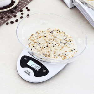 ⁦Digital Kitchen Scale | ABS Housing | 5kg Capacity | 1g Precision | Tare Function | Automatic Power Off | Model SH-136A | White⁩ - الصورة ⁦6⁩