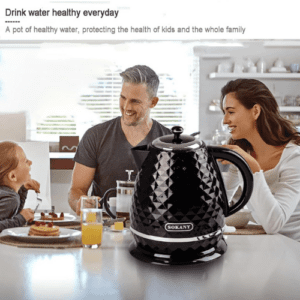 ⁦SOKANY SK-1032 2200W Electric Kettle Hot Water Kettle, 1.7L Hot Water Boiler, Removable Filter, Auto Shut Off, Water Level Display, Cordless Pouring, Black⁩ - الصورة ⁦7⁩