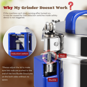 ⁦800g/1.76lb Electric Grain Grinder 50-300 Mesh Herb Spice Mill, Stainless Steel & 2500W 36000rpm Commercial Motor, with Protection of Overload & Open-Cover-Stop (800g Swing Type)⁩ - الصورة ⁦7⁩