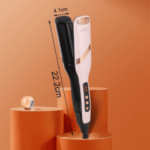 ⁦WINNING STAR Hair Crimper & Curling Iron 35mm with Double Barrel Hair Crimper | 75W with 5 Temperature Settings & Rapid Heat-up Time | PTC Ceramic Coated Plates | LED Display | Auto Power-Off | Pink⁩ - الصورة ⁦7⁩