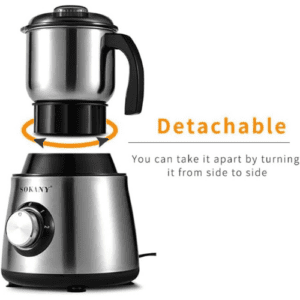 ⁦SOKANY 500W Adjustable Coffee Grinder Electric, Spice Grinder, Blade Coffee Grinder with 1 Removable Stainless Steel Bowl, 300g Coffee Bean Capacity, Stainless Steel⁩ - الصورة ⁦7⁩