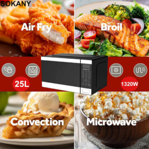 ⁦SOKANY Multifunctional Electric Microwave Oven Heater, 1320W, Compact Design, Fast Heating - Black⁩ - الصورة ⁦7⁩