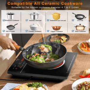 Winning Star Portable Induction Cooktop Burner, Induction Hot Plate with LCD Sensor Touch 2200 Watts, Efficient Electric Burner with Adjustable Temperature Control - Image 8